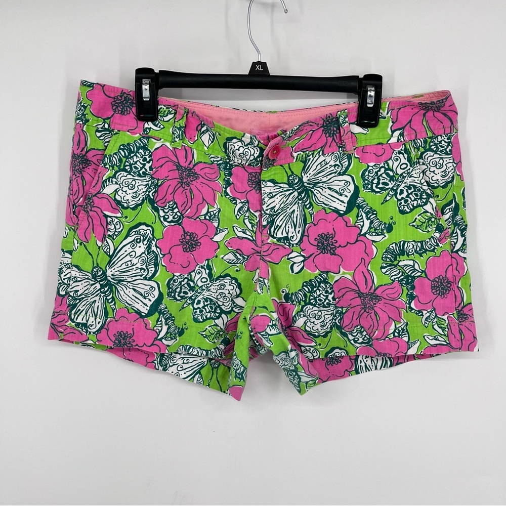 Lilly Pulitzer Pink & Green Floral Jean Shorts